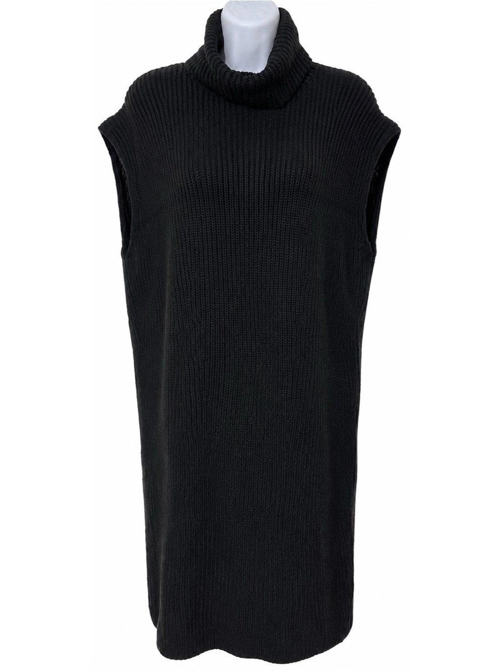 Abercrombie & Fitch Black Sleeveless Turtleneck Knit Mini Dress Size LT